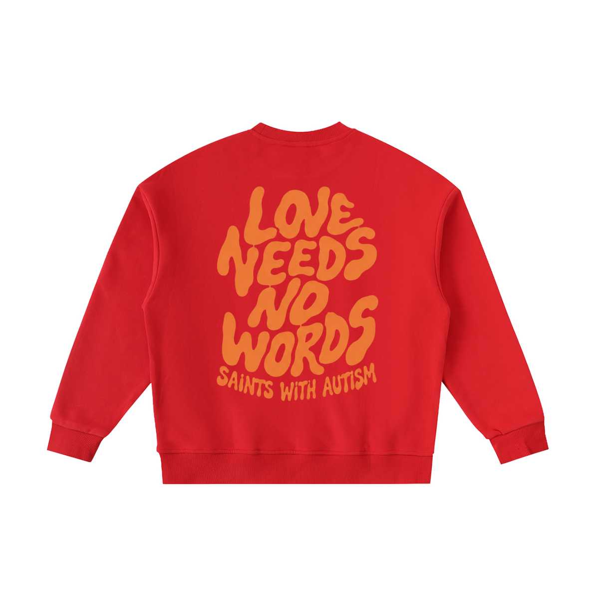 Kids "love needs no words" Essential Fleece Crewneck Sweatshirt