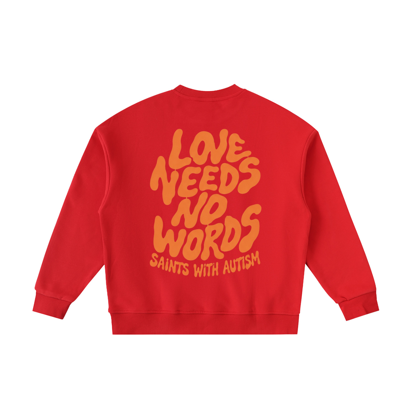 Kids "love needs no words" Essential Fleece Crewneck Sweatshirt