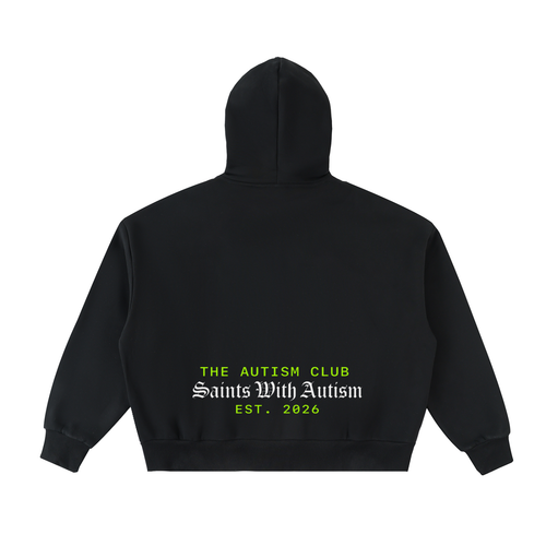 Fleeced Full-Zip Boxy Hoodie