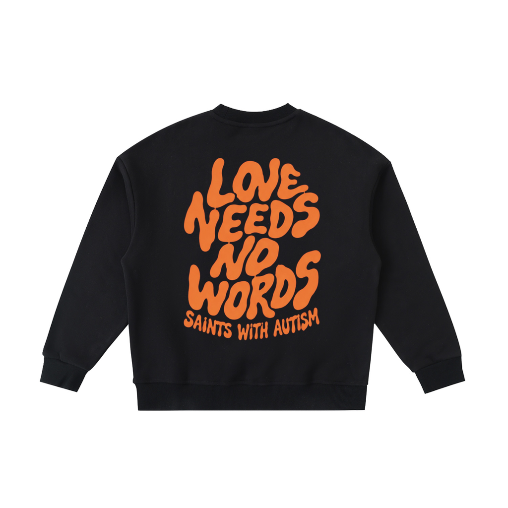 Kids "love needs no words" Essential Fleece Crewneck Sweatshirt