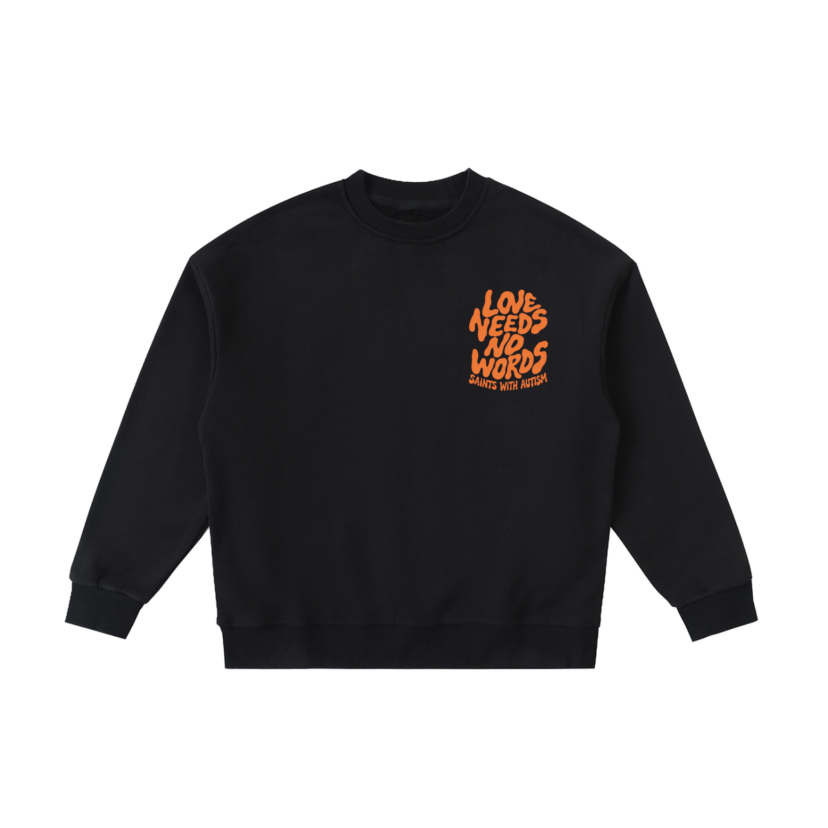 Kids "love needs no words" Essential Fleece Crewneck Sweatshirt