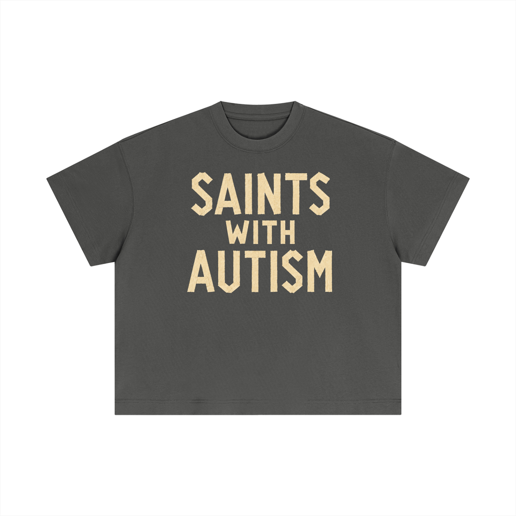 Women's "I love someone with autism" Essential Cotton Cropped Boxy T-Shirt