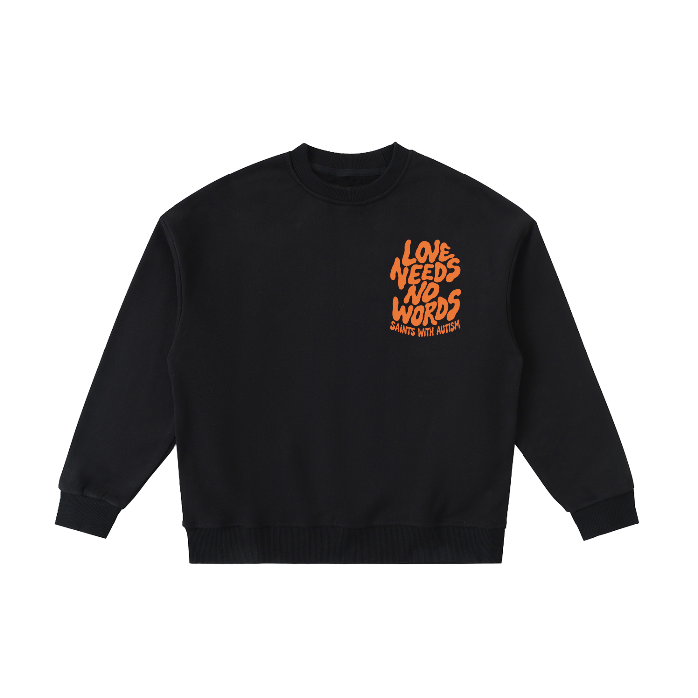 Kids "love needs no words" Essential Fleece Crewneck Sweatshirt