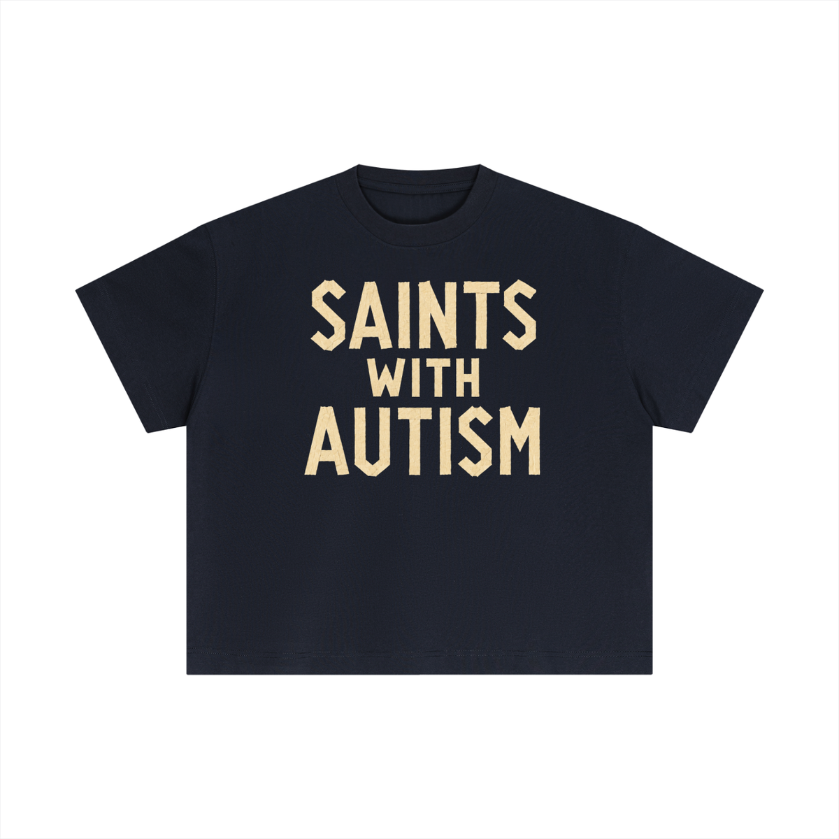 Women's "I love someone with autism" Essential Cotton Cropped Boxy T-Shirt